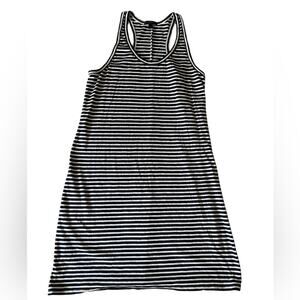 J.Crew Racerback tank dress in navy white stripe size women’s large travel beach